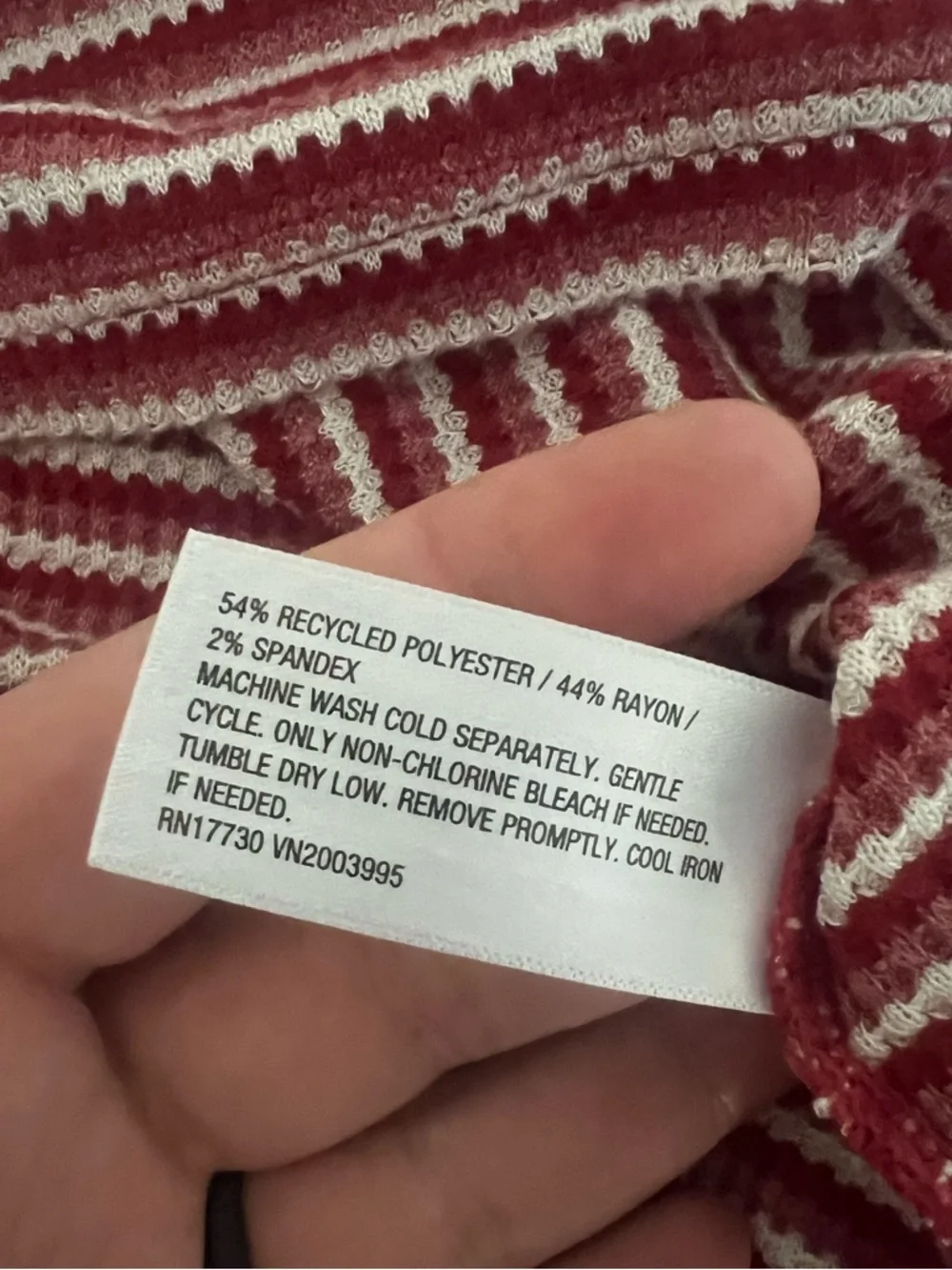 Wild Fable Striped Red Long-Sleeve Hooded Henley Top - Picture 6 of 7
